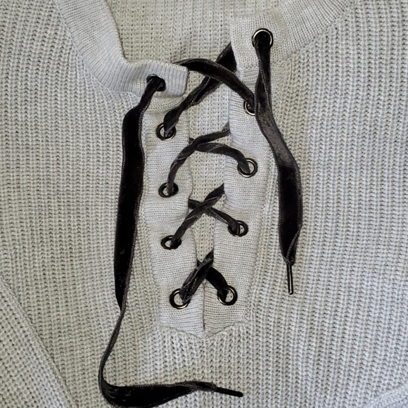 Rails gray lace up sweaterππHPππ - Picture 4 of 12